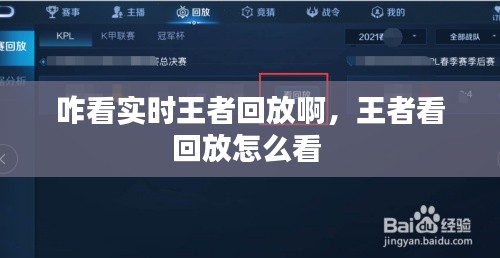 咋看实时王者回放啊，王者看回放怎么看 