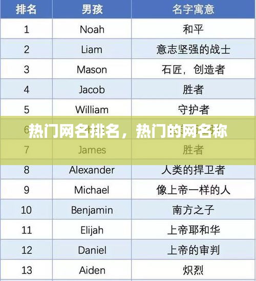 热门网名排名，热门的网名称 