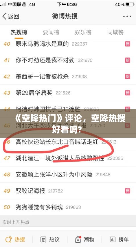 《空降热门》评论，空降热搜好看吗? 