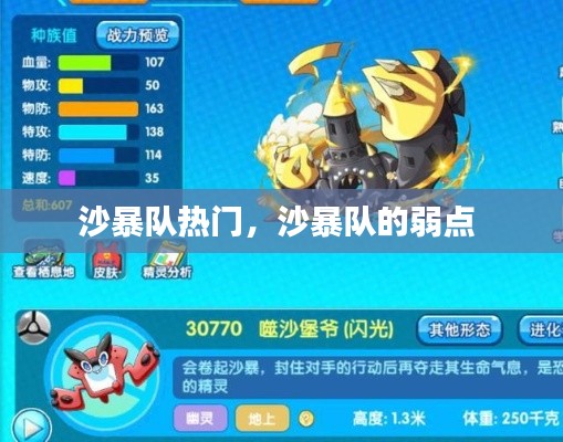 沙暴队热门，沙暴队的弱点 