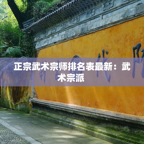 正宗武术宗师排名表最新：武术宗派 