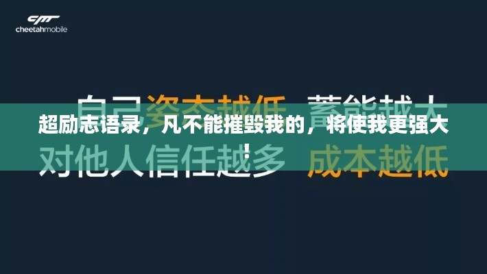 超励志语录，凡不能摧毁我的，将使我更强大！