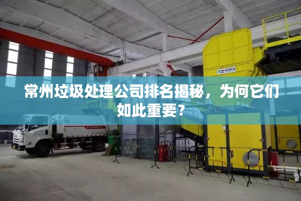 常州垃圾处理公司排名揭秘，为何它们如此重要？
