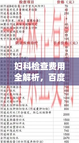 妇科检查费用全解析，百度搜一搜，价格透明一目了然！