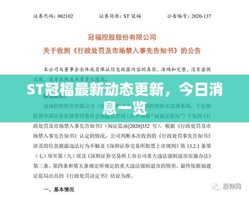 ST冠福最新动态更新，今日消息一览