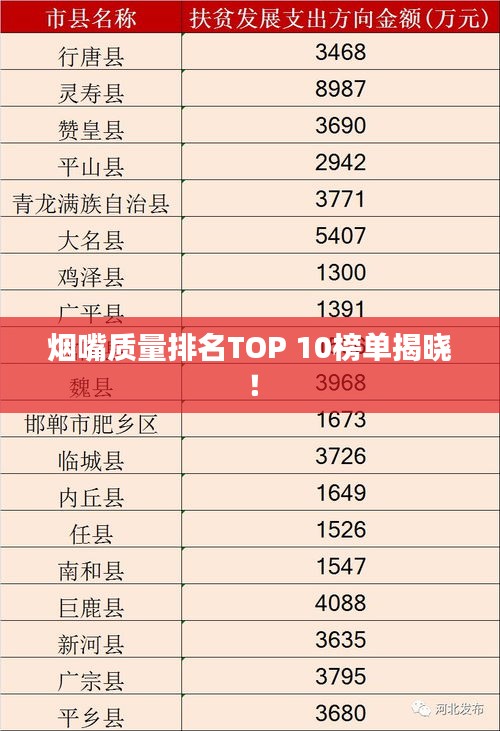 烟嘴质量排名TOP 10榜单揭晓！