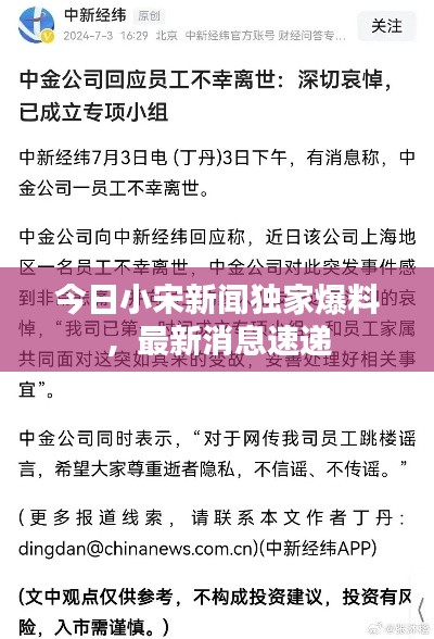 今日小宋新闻独家爆料，最新消息速递