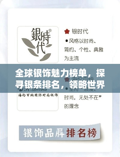 全球银饰魅力榜单，探寻银条排名，领略世界银饰之美
