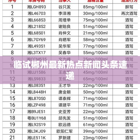 临试郴州最新热点新闻头条速递