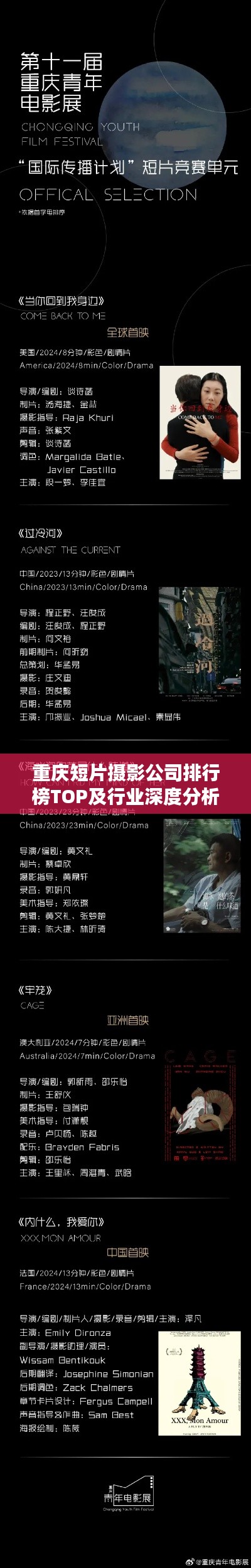 重庆短片摄影公司排行榜TOP及行业深度分析