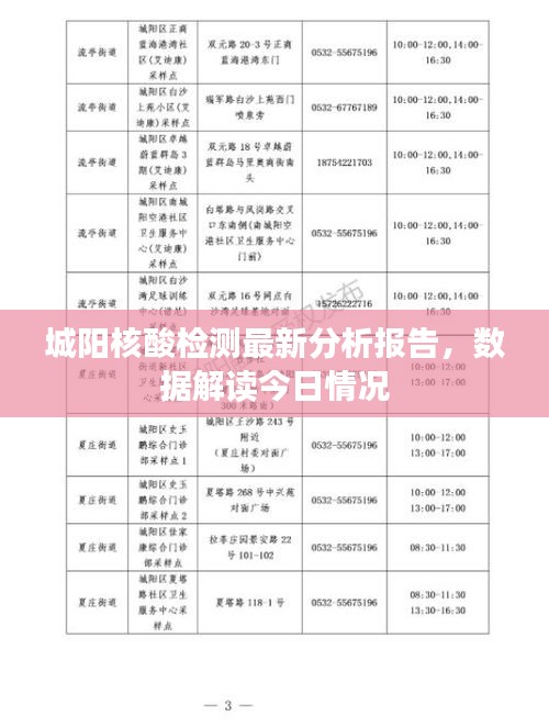 城阳核酸检测最新分析报告，数据解读今日情况