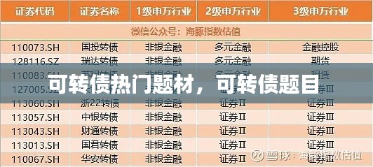 可转债热门题材，可转债题目 