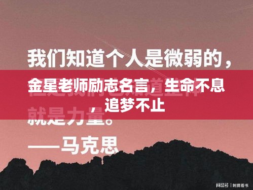 金星老师励志名言，生命不息，追梦不止