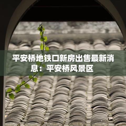 平安桥地铁口新房出售最新消息：平安桥风景区 