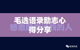 毛选语录励志心得分享