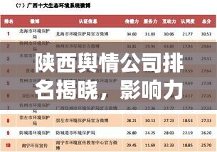 陕西舆情公司排名揭晓，影响力深度解析
