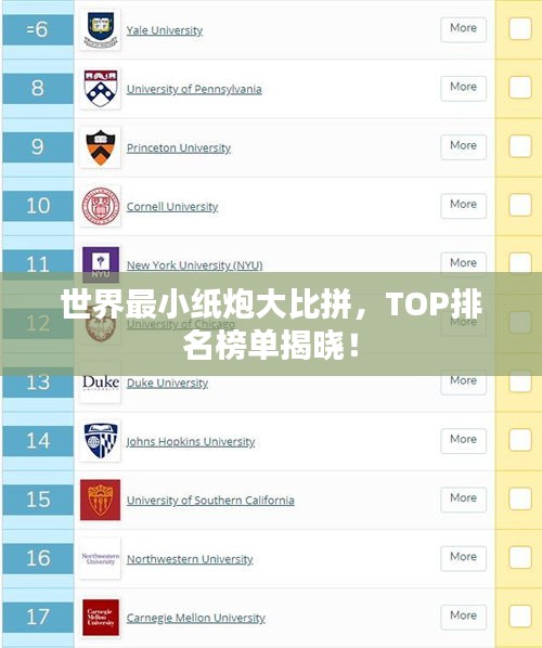世界最小纸炮大比拼，TOP排名榜单揭晓！