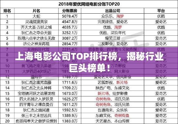 上海电影公司TOP排行榜，揭秘行业巨头榜单！