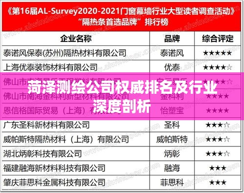 菏泽测绘公司权威排名及行业深度剖析