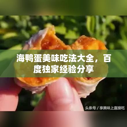 海鸭蛋美味吃法大全，百度独家经验分享