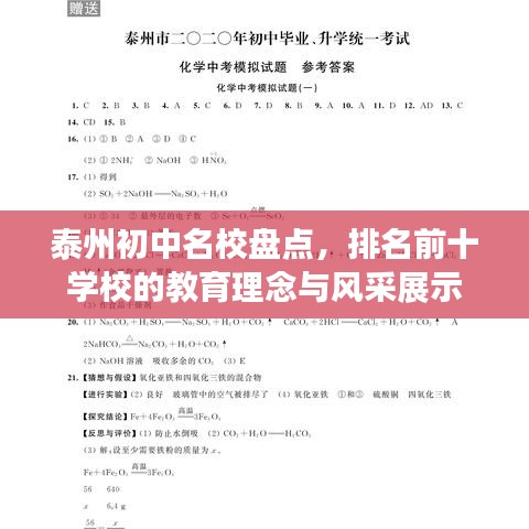 泰州初中名校盘点，排名前十学校的教育理念与风采展示