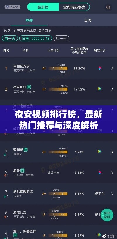 夜安视频排行榜,最新热门推荐与深度解析