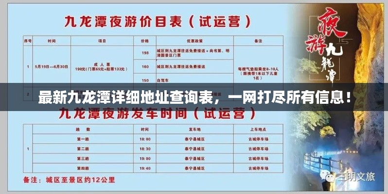最新九龙潭详细地址查询表，一网打尽所有信息！